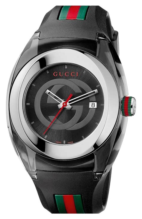 gucci men's rubber strap watch 46mm|replacement gucci shoulder strap.